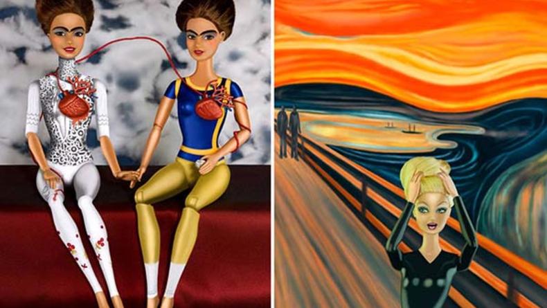 Кукла Барби стала героиней известных картин