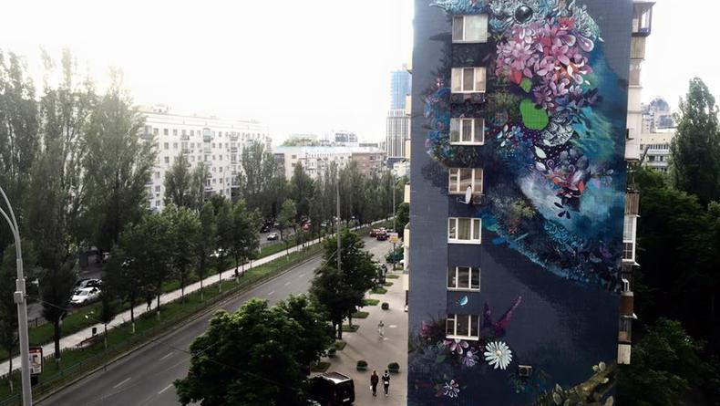 Знаменитый американский художник нарисовал мурал в Киеве