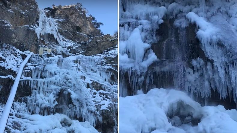 В Крыму замерз водопад Учан-Су: Опубликованы чарующие фото