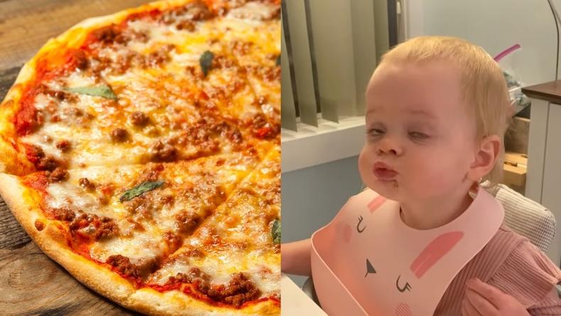 Маленькая девочка покорила сеть реакцией на первую в жизни пиццу