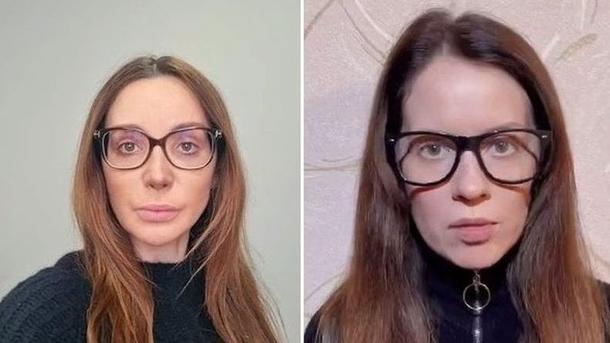Слева на коллаже – телеведущая Оксана Марченко. Справа – пародирующая ее Инна Приходько Слева на коллаже – телеведущая Оксана Марченко. Справа – пародирующая ее Инна Приходько