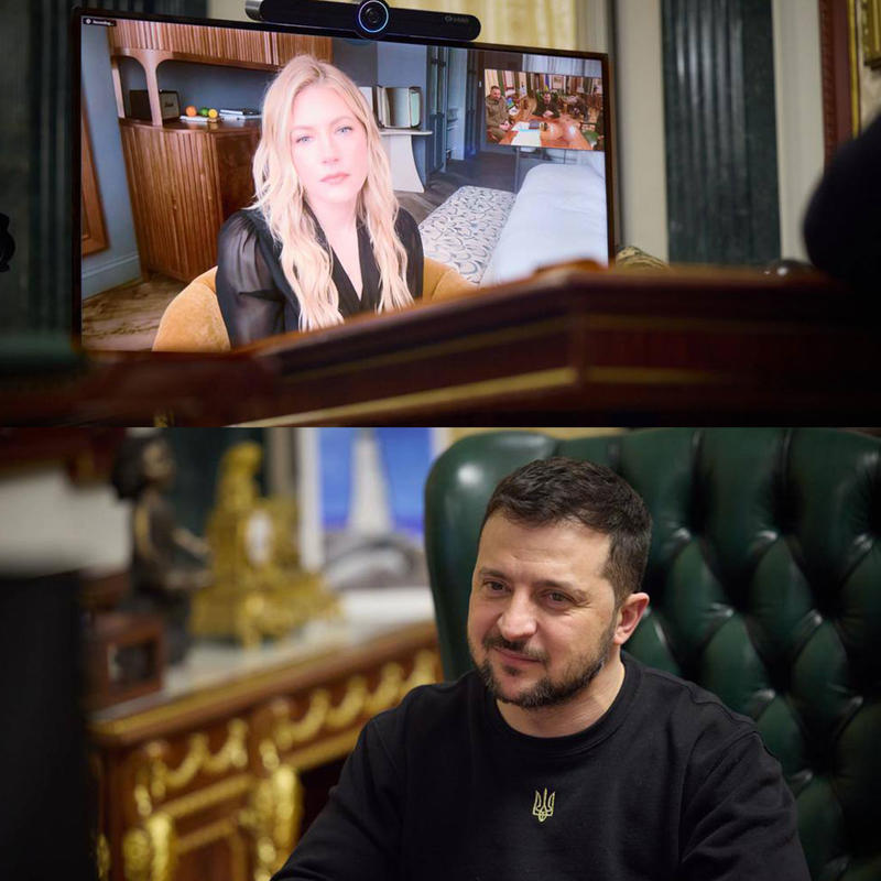 Кетрін Винник та Володимир Зеленський(фото: UNITED24) Кетрін Винник та Володимир Зеленський(фото: UNITED24)
