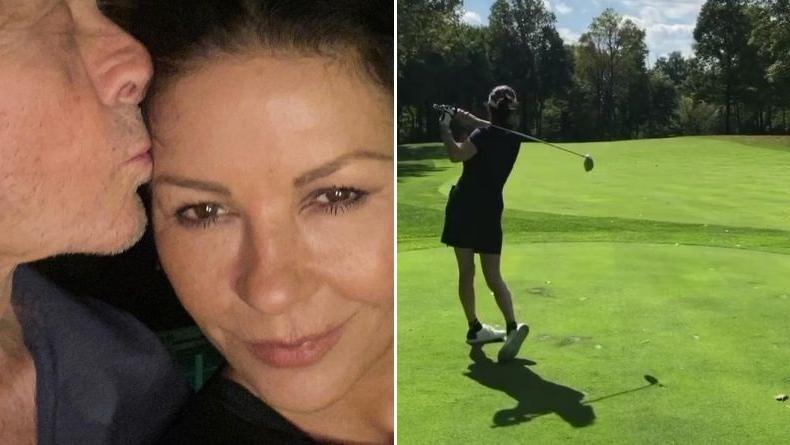 Зета-Джонс за грою в гольф заробила "гарний коментар" від чоловіка Дуґласа – відео