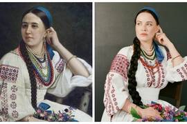Астафьева снялась в образе героини картины, которую россияне украли в Херсоне